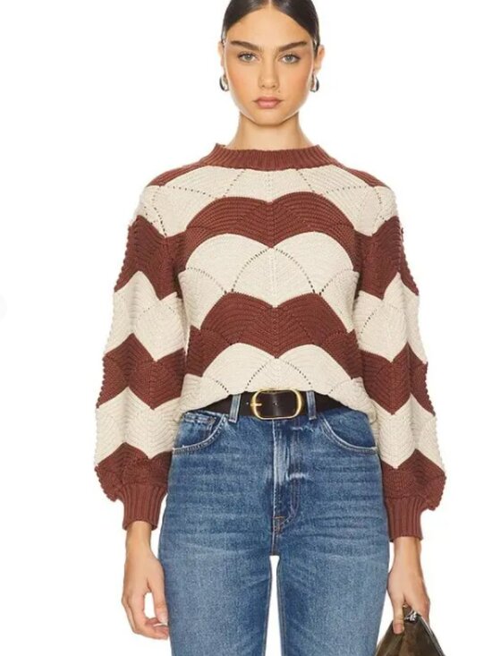 Cleobella Sweaters - Cleobella Kori Organic Cotton Scallop Stitch Sweater | Size XS
